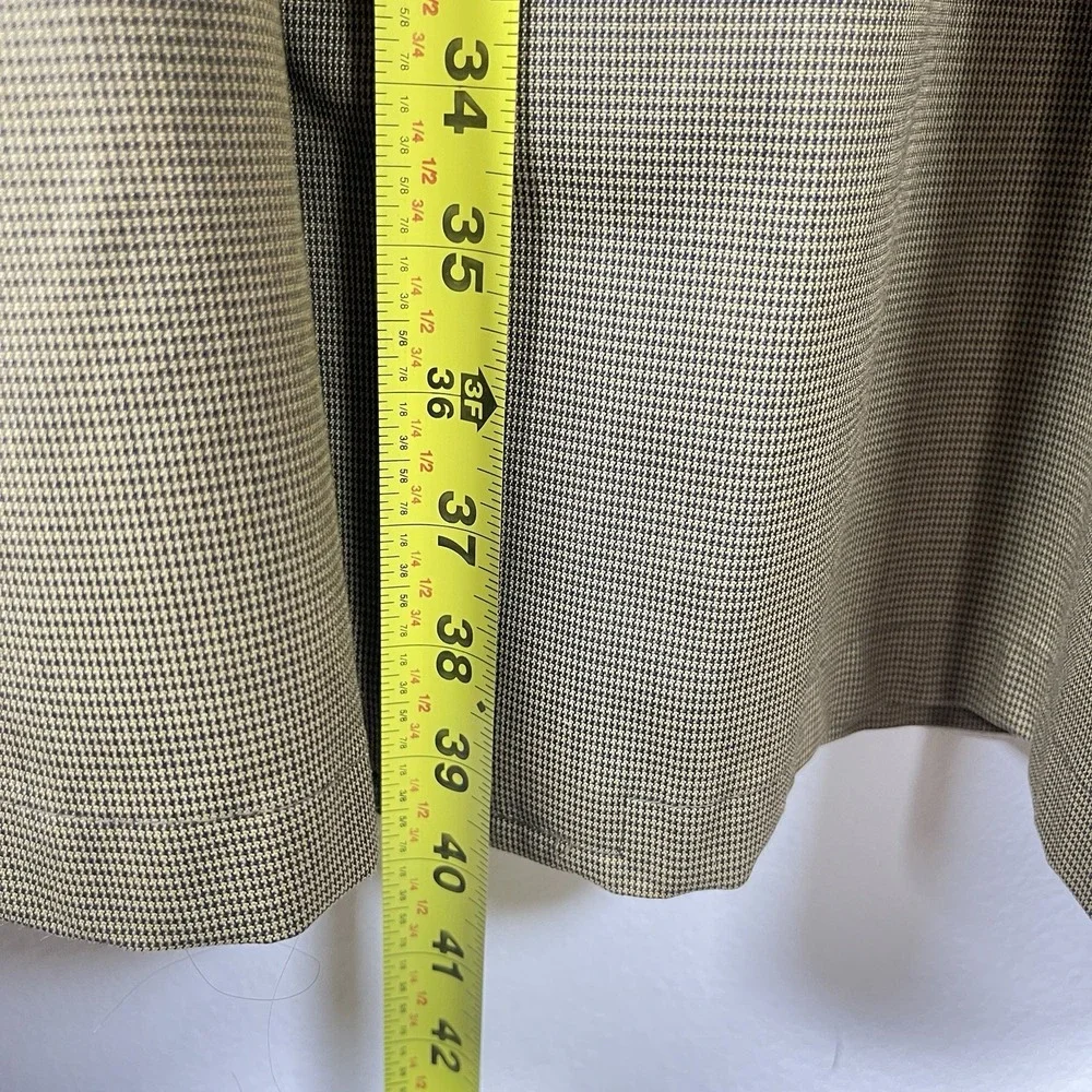 Gleneagles Mens Houndstooth Trench Coat Size 40 Lined Rain Stain Repellent